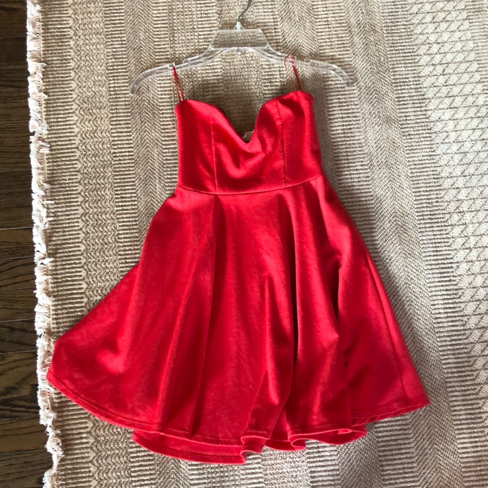 Red mini dress